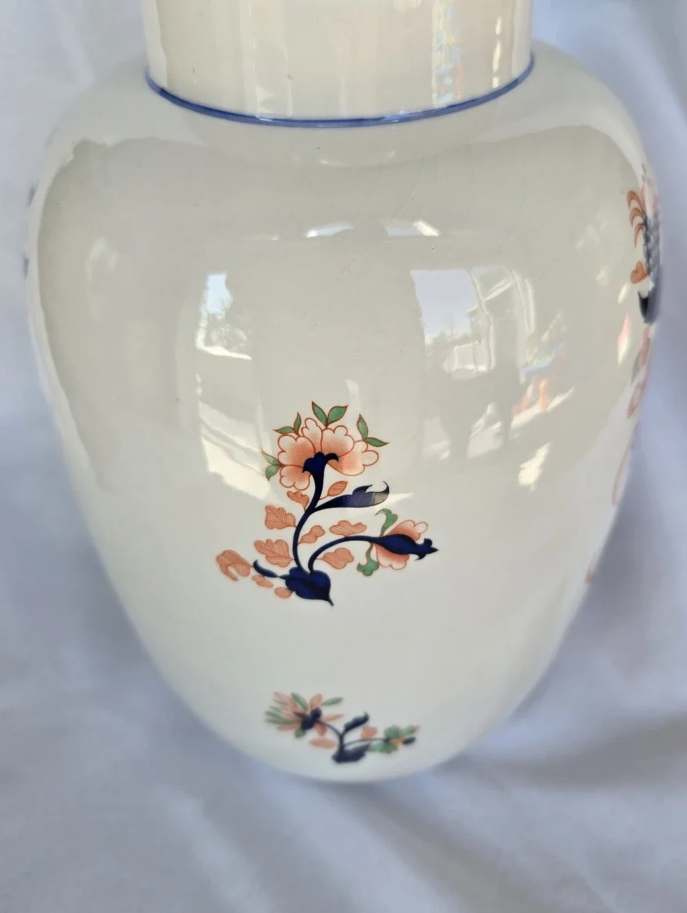 Vintage Ethan Allen Imari-Style Ginger Jar Vase Italy